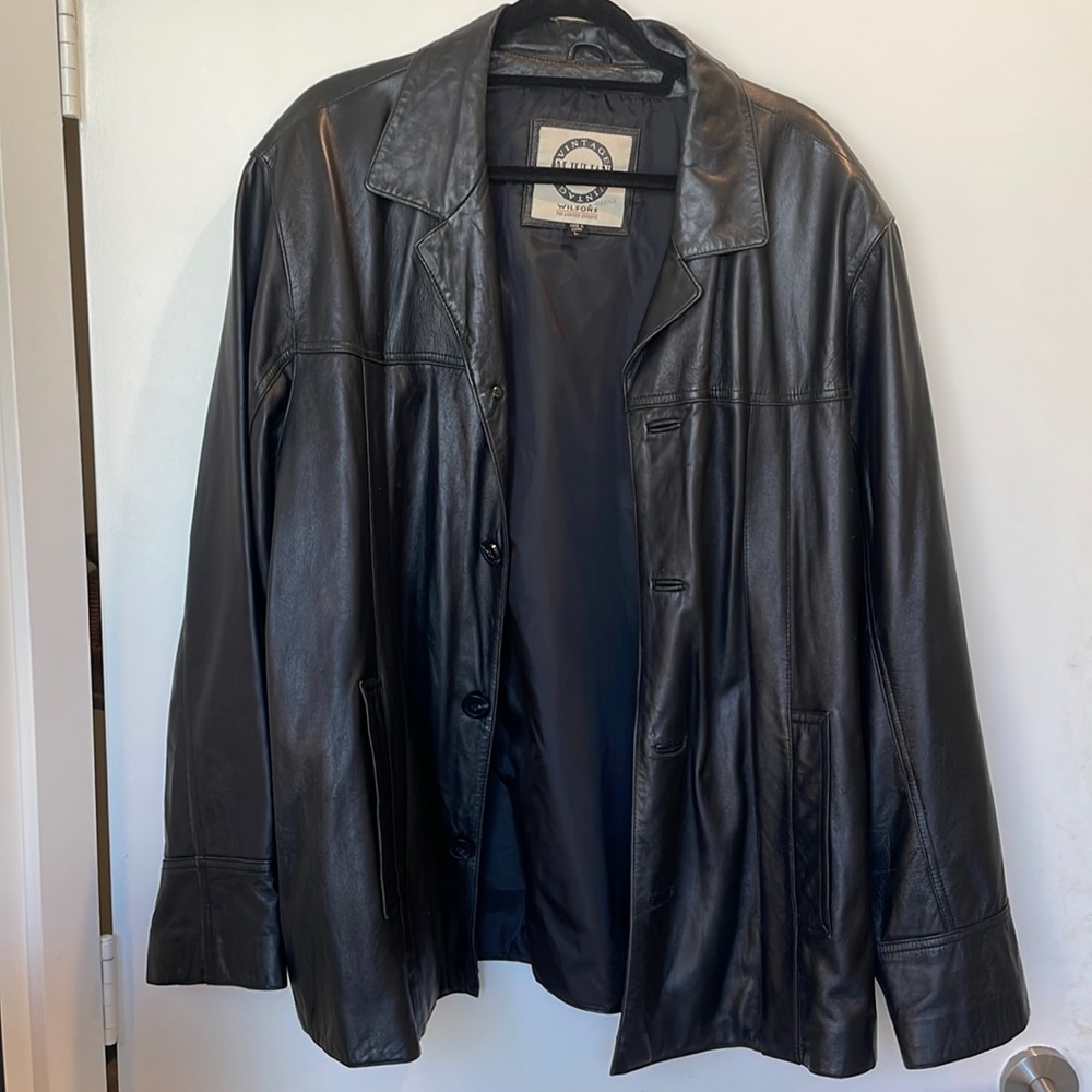 Wilson’s black vintage genuine leather jacket